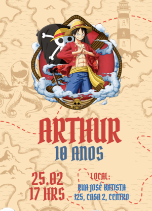 Convite Festa One Piece